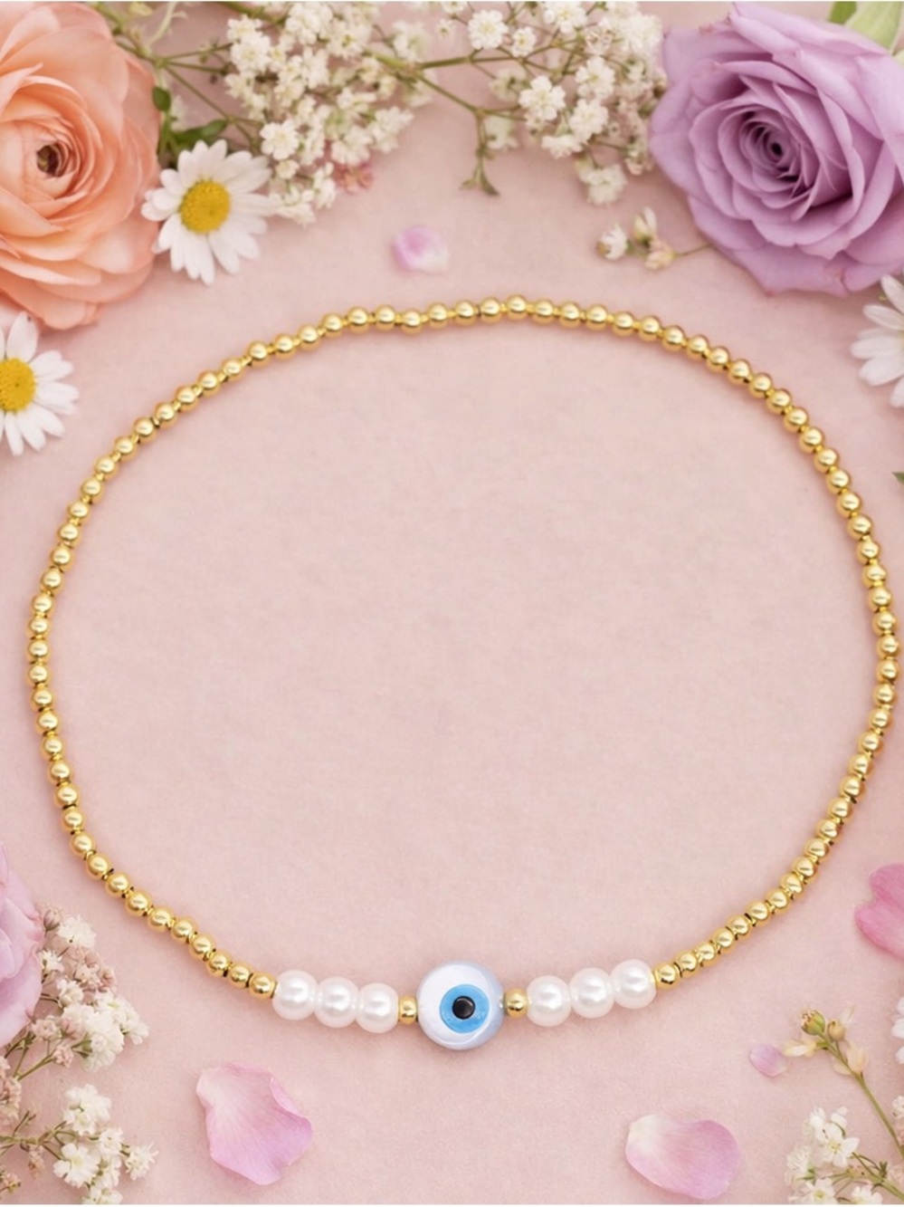 Gold Plated Evil Eye Bracelet